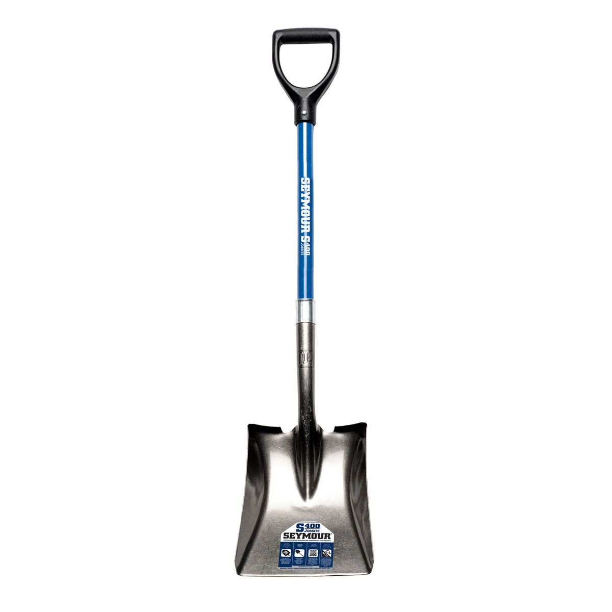 Seymour Square Point Shovel 26 in. Professional Fiberglass Handle Poly ...