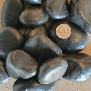 Bagged Polished Pebbles Black 1 - 2 in. (40 lb. Bag)