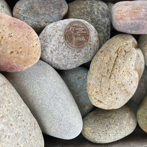 Bagged Mexican Beach Pebbles Buff 1 - 2 in. (75 lb. Bag)