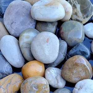 Bagged Ultra Polished Pebbles Mixed 3/4 - 2 in. (50 lb. Bag)