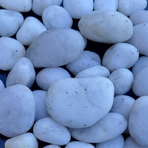 Bagged Ultra Polished Pebbles White 3/4 - 2 in. (50 lb. Bag)
