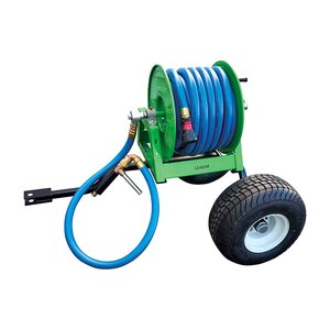 Hose Caddie Reel Pull Behind Trailer Turnkey Model 1 in. w/ Reel, 10 ft. Leader Hose, All Fittings, & 1 in. x 100 ft. UltraMax Blue Hose
