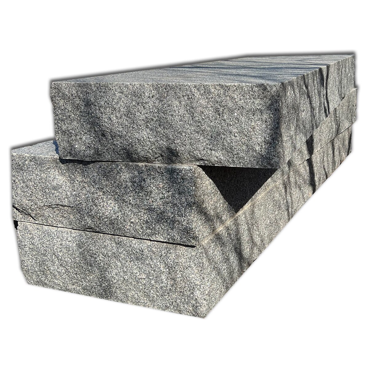 Step Charcoal Granite Thermal Top Snapped Edges 6 in. x 18 in. x 48 in ...