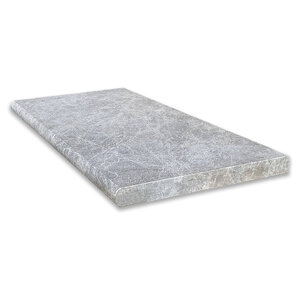 Coping Tundra Gray Marble Leathered Finish Bullnose 1 Long 2 in. x 12 in. x 24 in.