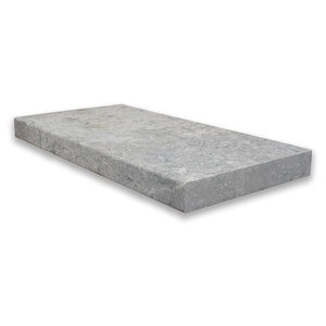 Coping Silver Travertine Modern Edge 1 Long 2 in. x 16 in. x 24 in.