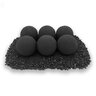 American Fire Glass Lite Stone Balls 4 in. Matte Black Uniformed Set (6 pc./set) 12 in. x 8 in.