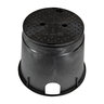 10 in. Black Round Box, Round Overlapping Cover - ICV