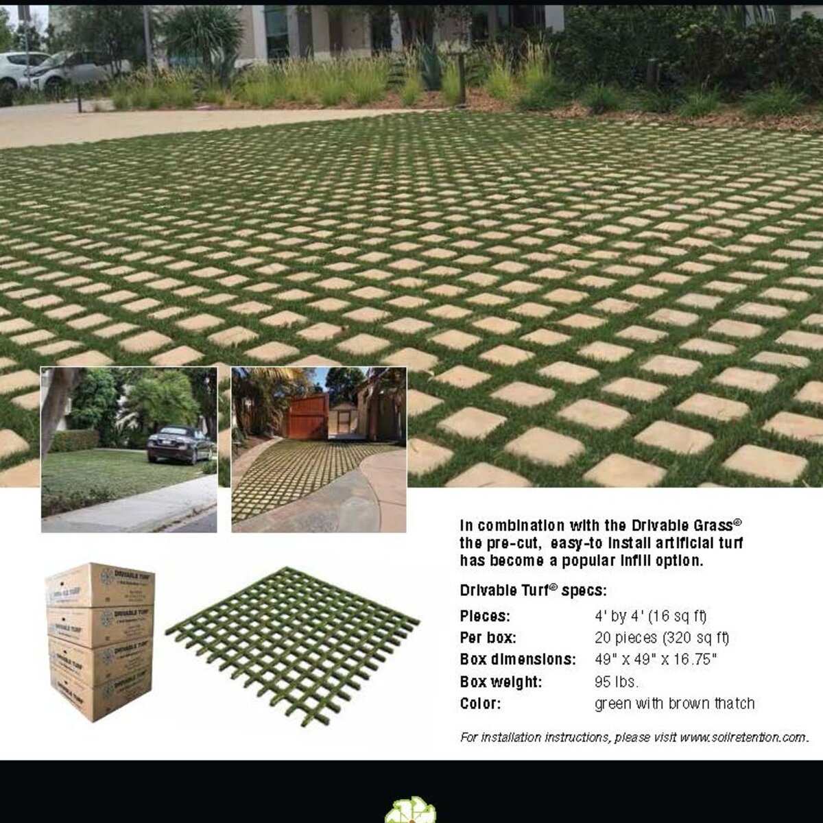 4X4 DRIVABLE TURF BX OF 20. 5 SMALL BX.IN 1 BOX | SiteOne