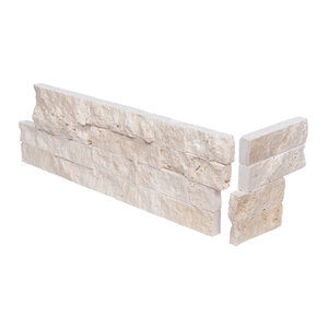 Ledger Panel Ivory Travertine Corner 6 in. x 18 in.