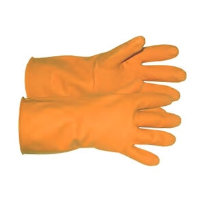 Flocked Lined Orange Latex Glove Medium
