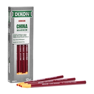 Dixon Phano Peel-Off China Marker Pencil Crimson Red