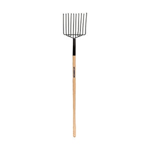 Seymour S400 Jobsite 10 Tine Bedding Fork, Welded Steel Head, 48 in. Wood Handle