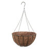 Hanging Grow Basket Black 12 in. w/Coco Liner 4 Leg Wire Hanger