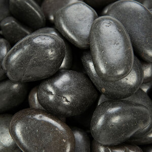 Bagged Black Polished Pebbles 1/4 - 1/2 in. (0.5 cm - 1.2 cm) (40 lb. Bag) 