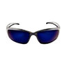 Kazbek Safety Glasses Silver & Black Frame Blue Mirror Lenses
