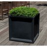 Planter Sandhurst Square Medium Onyx Black Lite 18 in. x 18 in.