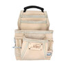 Ox Pro White Leather 10-Pocket Tool Pouch w/ Speed Square Pocket