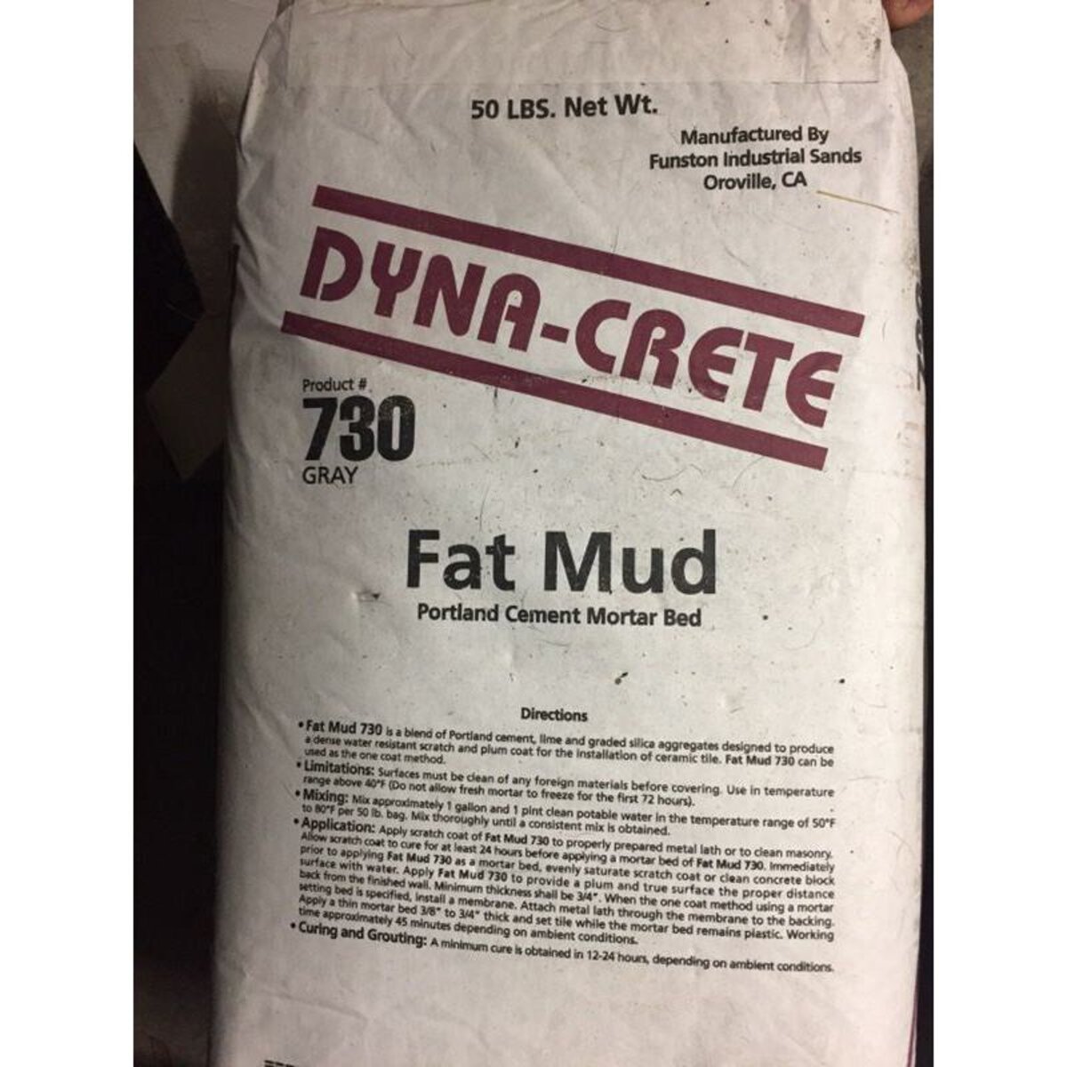 Dyna-Crete 730 Fat Mud 50 lb. Bag (48 bag/pallet) | SiteOne US