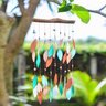 Wind Chime Coral & Teal Beaded Driftwood Glass 8-1/2 in. x 1-1/2 in. x 20 in.