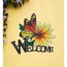 Welcome Flower Butterfly Wall Décor 12-1/2 in. x 1-1/4 in. x 16-1/2 in.