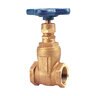T113 3/4 Bronze Gate Valve NRS Blue Handwheel CL125 Thd Soli