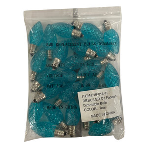 SMD LED Bulb C7 5LED E17 Base 120V Faceted Teal