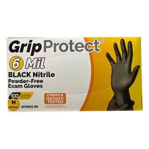 GripProtect® 6 mil BLACK Nitrile Exam Gloves 100/Box Medium