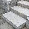 Step Fossil Spire Limestone Full Color Bushhammered Top Rockfaced Front 6 in. x 18 in. x 48 in.