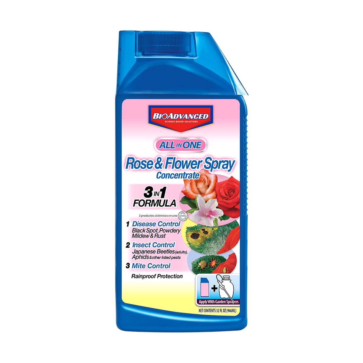 BioAdvanced All-in-One Rose & Flower Spray Concentrate Insecticide 32 ...