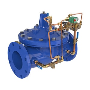 6" 93EG-01BPY EH9999 DS BBB 300VG SAEH 24/60 Pressure reducing and solenoid shutoff valve. Energized to open 24/60VAC solenoid. 0-200 PSI