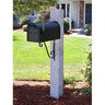 Post New Hampshire Granite Rockfaced 4 Sides (w/ 125 Mailbox Bracket Iron Black) 6 in. x 6 in. x 84 in.