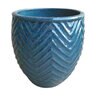 Chevron Planter Indigo Blue Medium 13-1/2 in. x 14-1/4 in.