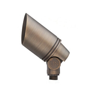 BRASS UP LIGHT 7W 3000K 40° MR16 12/24V AC/DC DIM LED W/STAKE BRONZE