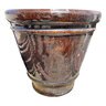 Pottery Rolled Rim Glazed Red Brown Size C 16 in. x 17 in. (4/set)