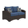 Windglow Loveseat Brown w/Blue Cushion 56-1/2 in. x 31 in. x 36 in.