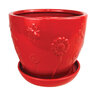 Planter Whimsical Garden Red 5-1/2 in. x 4-3/4 in.