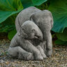 Campania Statue Elephant Mother and Child Alpine Stone 10 in. x 13-1/4 in. x 12 in.