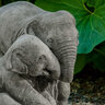 Campania Statue Elephant Mother and Child Alpine Stone 10 in. x 13-1/4 in. x 12 in.