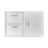 BBQGuys Signature 32 in. Stainless Steel Reversible Access Door and Double Drawer Combo - Traditional