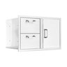 BBQGuys Signature 32 in. Stainless Steel Reversible Access Door and Double Drawer Combo - Traditional