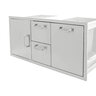 BBQGuys Signature 42 in. Stainless Steel Door, Double Drawer and Roll-Out Trash Bin Combo - Traditional