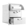 BBQGuys Signature 16 in. Stainless Steel Double Access Drawer with Paper Towel Dispenser - Traditional
