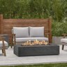 BBQGuys Signature Hillview Bay 56 in. Rectangular Fire Pit Table Carbon Liquid Propane
