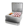 BBQGuys Signature 25 in. Slide-In Ice Bin Cooler with Speed Rail and Condiment Holder - Traditional
