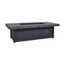 BBQGuys Signature Grahamview 72 in. Rectangular Aluminum Fire Pit Table Gray Liquid Propane