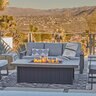 BBQGuys Signature Grahamview 72 in. Rectangular Aluminum Fire Pit Table Gray Liquid Propane