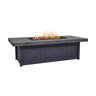 BBQGuys Signature Grahamview 72 in. Rectangular Aluminum Fire Pit Table Gray Natural Gas