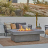 BBQGuys Signature Hickory Bay 60 in. Rectangular Steel Fire Pit Table Ash Liquid Propane