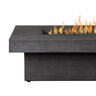 BBQGuys Signature Hickory Bay 60 in. Rectangular Steel Fire Pit Table Gray Liquid Propane