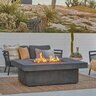 BBQGuys Signature Hickory Bay 60 in. Rectangular Steel Fire Pit Table Gray Liquid Propane